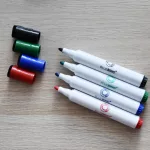 Táblamarker készlet, 3mm, mágneses, törlővel multifunkciós kerek Bluering®, 4 klf. szín