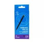 Golyóstoll 0,8mm, nyomógombos műanyag fekete test, Bluering Z3, írásszín fekete