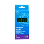 Golyóstoll 0,8mm, nyomógombos műanyag zöld test, Bluering Z3, írásszín zöld