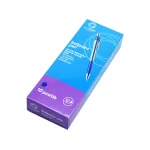 Golyóstoll nyomógombos 0,7mm, fém test, műanyag fogórész kék, írásszín kék