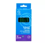 Golyóstoll 0,8mm, nyomógombos műanyag zöld test, S88, Bluering írásszín zöld