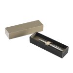 Golyóstoll 0,8mm, fém, rozsdamentes acél test, díszdobozban Bluering Metal, írásszín kék