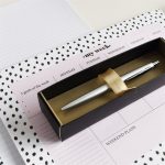 Golyóstoll 0,8mm, fém, rozsdamentes acél test, díszdobozban Bluering Metal, írásszín kék