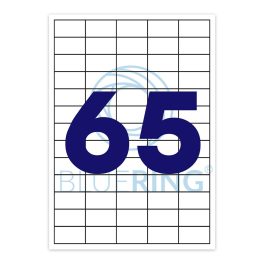 Etikett címke, 38,1x21,2mm, 100 lap, 65 címke/lap Bluering