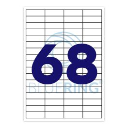 Etikett címke, 48,5x16,9mm, 100 lap, 68 címke/lap Bluering