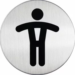   Piktogram, információs tábla, átmérő 83mm, Férfi WC Durable ezüst