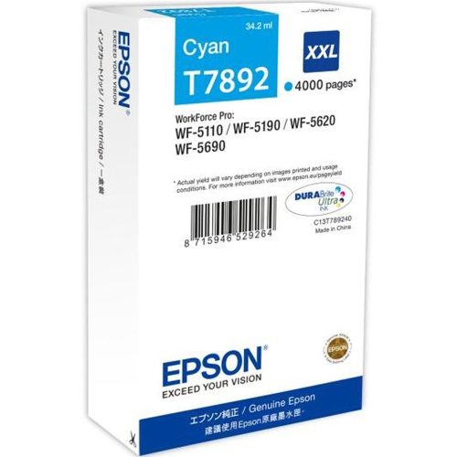 Epson T7892 tintapatron cyan ORIGINAL