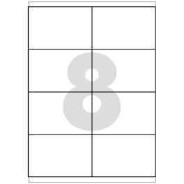 Etikett címke, 97x67,7mm, 100 lap, 8 címke/lap