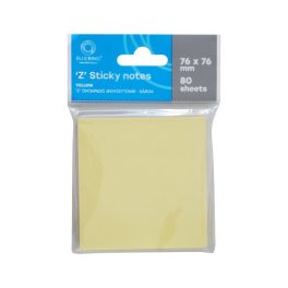   Jegyzettömb öntapadó, 76x76mm, 80lap, 'Z' Bluering® , sárga