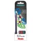 Rollertoll zselés csillámos Pentel Dual-Hybrid K110-4COL, 4 klf. szín