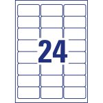 Etikett címke, 63,5 x33,9mm, időjárásálló poliészter, 24 címke/ív, 20 ív/doboz, Avery fehér