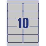 Etikett címke, 96x50,8mm, 20lap 10 címke/lap ipari ezüst poliészter Avery