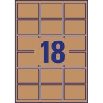 Etikett címke, 62 x42mm, környezetbarát 18 címke/lap, 25 lap/doboz, Avery barna