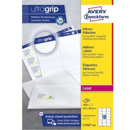  Etikett címke, 63,5 x46,6mm, 18 címke/ív, 100 ív/doboz, Avery fehér
