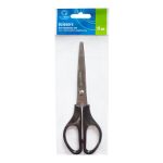 Olló 17cm, műanyag fekete nyél hegyes penge Bluering