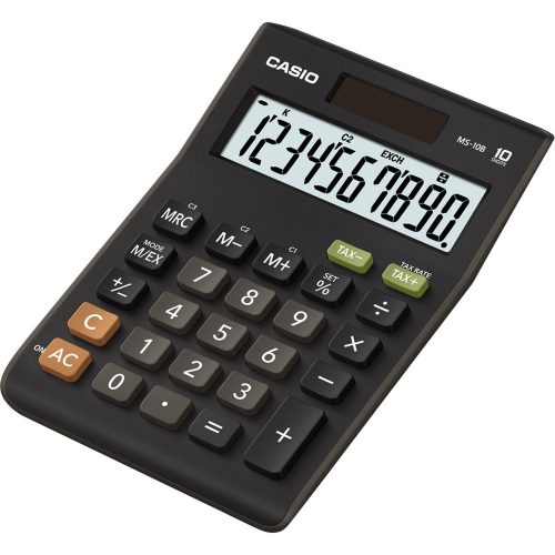 Számológép asztali 10 digit nagy, döntött kijelző Casio MS 10 B S fekete