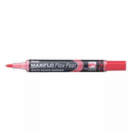  Táblamarker 1-5mm, hajlékony hegyű Pentel Maxiflo Flex Feel piros
