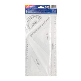 Vonalzókészlet, 4 db-os, 30 cm-es vonalzóval, Nebulo