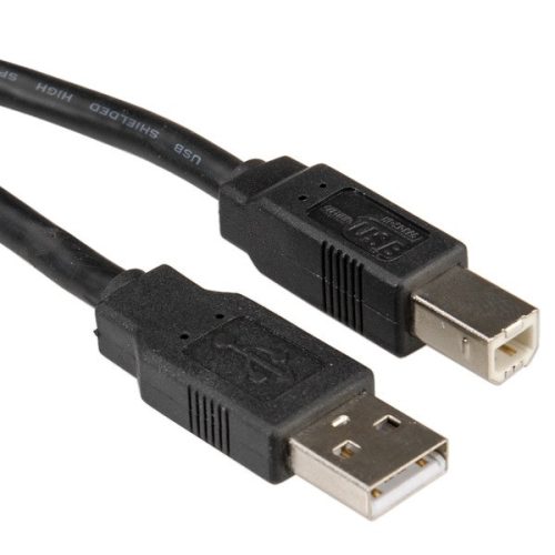 Roline USB A-B 2.0 1,8m fekete kábel