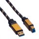 Roline Gold USB3.1 C/M-Micro-B/M3.0 fekete kábel