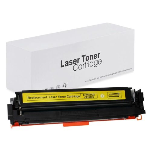 WB HP W2212X No.207X Yellow Chip Nélküli Utángyártott Toner 2.450 oldal kapacitás