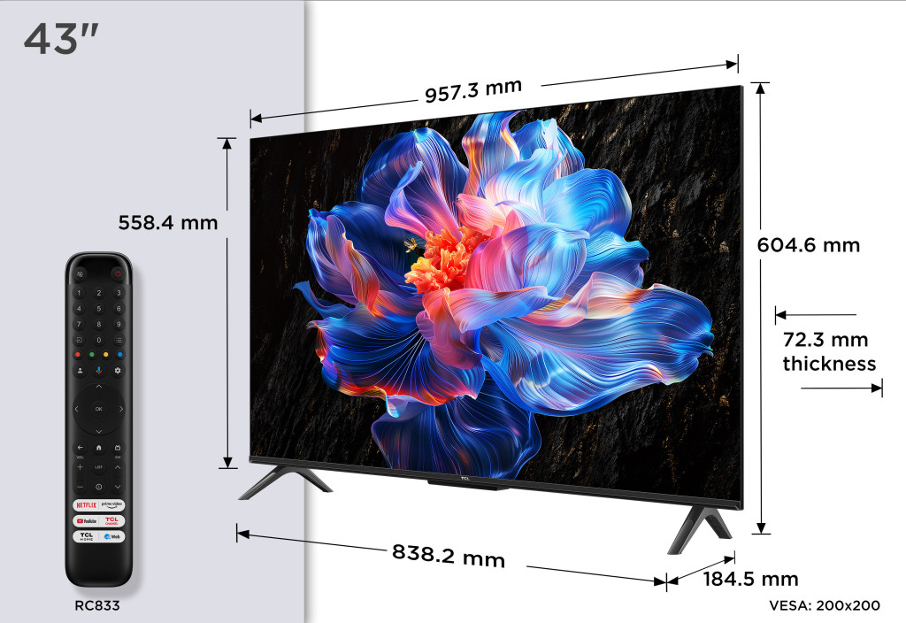 TCL 43" 43V6C LED 109cm 4K UHD Google TV