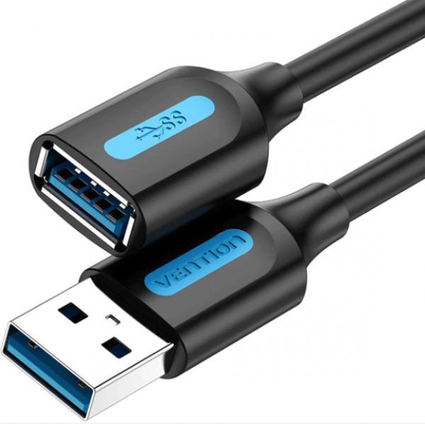 Vention USB-A 3.0/M -> USB-A 3.0/F, (hosszabbító,PVC), 2m, kábel