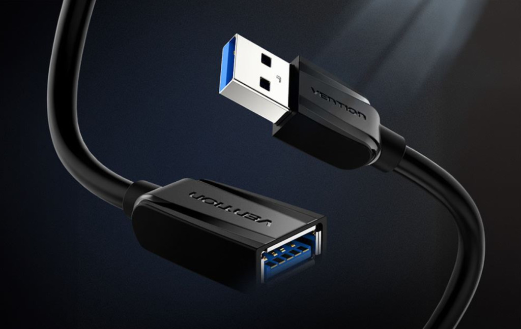 Vention USB 3.0, (hosszabbító, fekete), 3m, kábel
