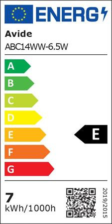 LED izzó, E14, gyertya, 6,5W, 806lm, 3000K, AVIDE