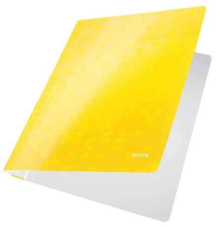 Gyorsfűző, laminált karton, A4, LEITZ "Wow", sárga