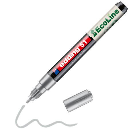 Lakkmarker, 1-2 mm, EDDING "51", ezüst Lakkmarker, 1-2 mm, EDDING "51", ezüst