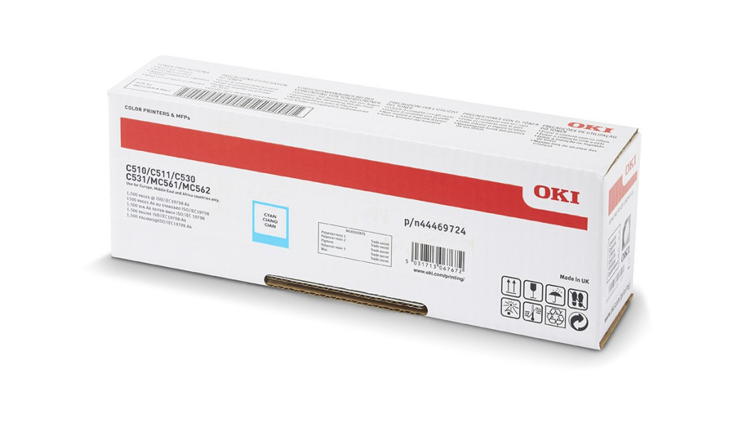 Image of Oki C510/530 Toner Cián 5000 oldalra