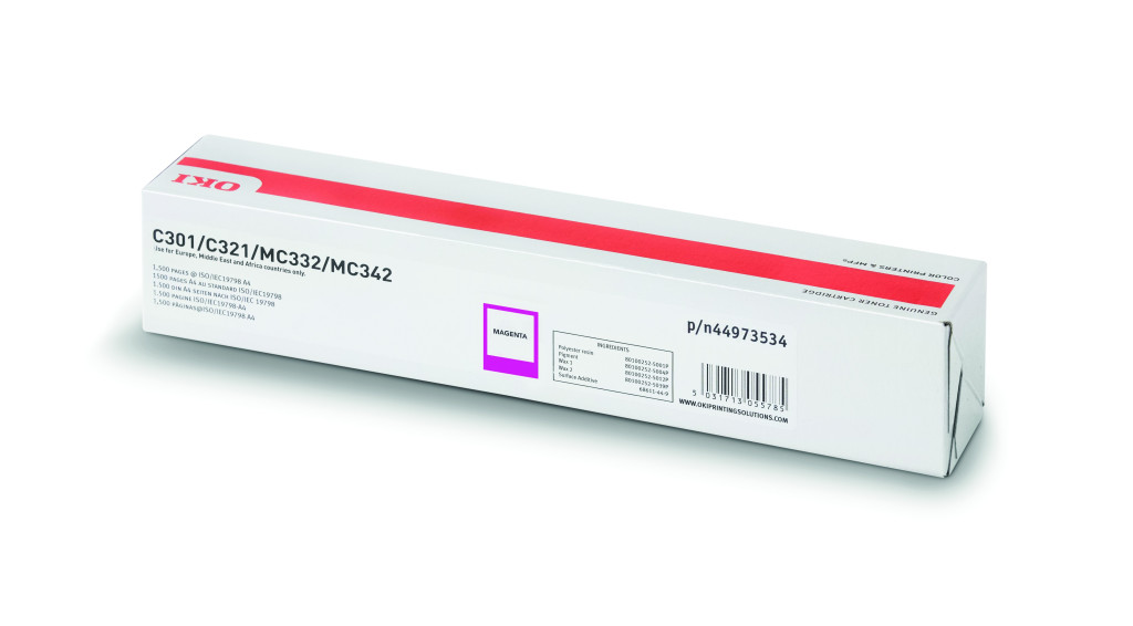 Image of Oki C301/C321 Toner Magenta 1500 oldalra