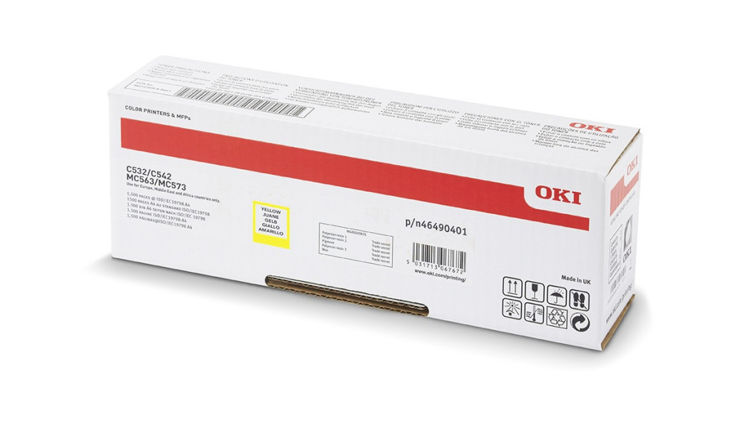 Image of Oki C532/C542 Toner Sárga 1500 oldalra