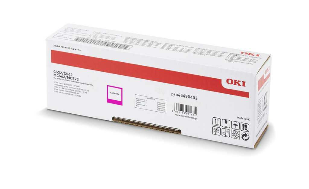 Image of Oki C532/C542 Toner Magenta 1500 oldalra