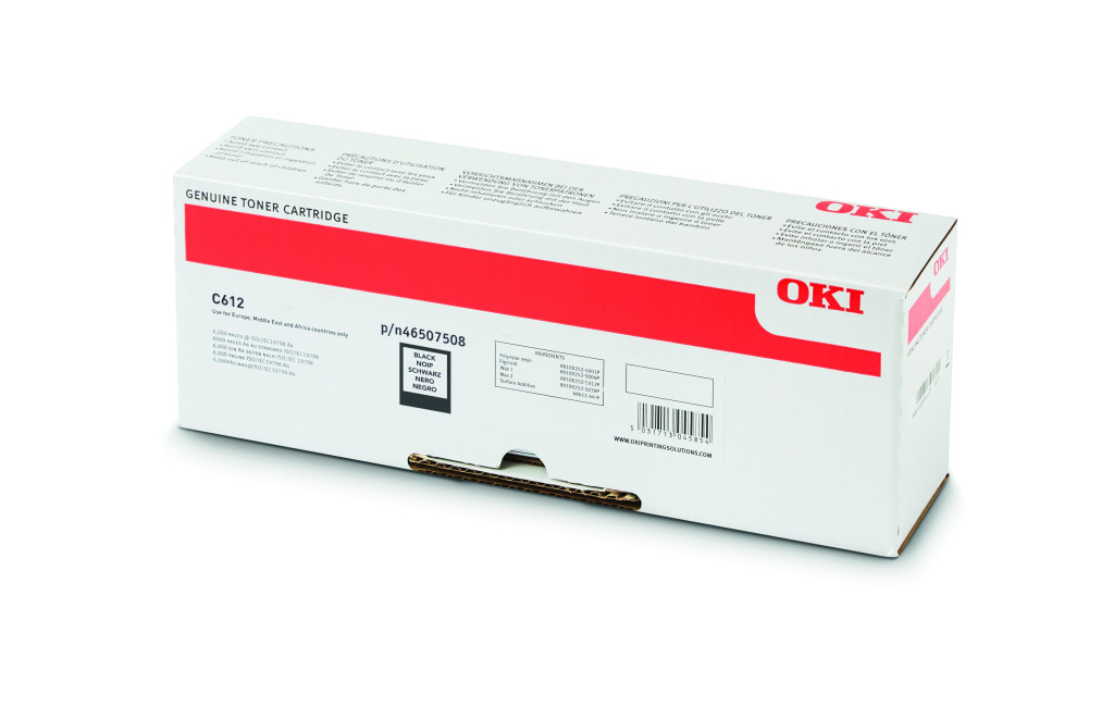Image of Oki C612 Toner Black 8000 oldalra