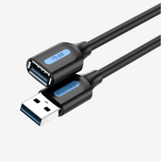 Vention USB-A 3.0/M -> USB-A 3.0/F, (hosszabbító,PVC), 2m, kábel