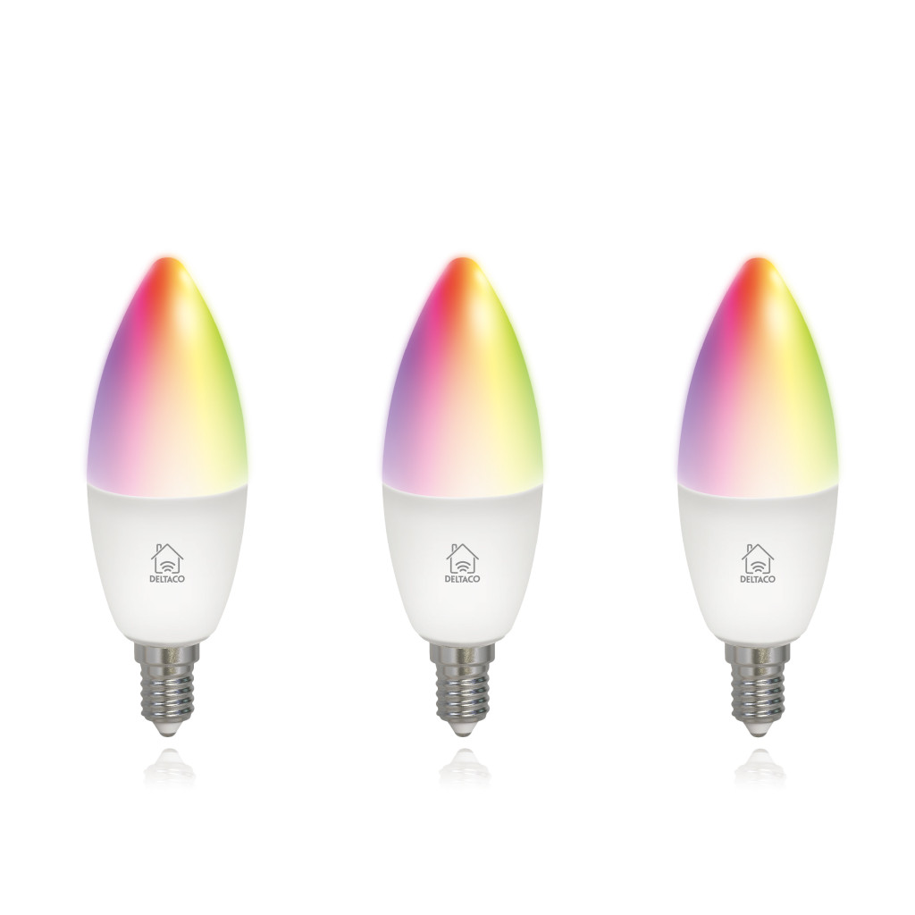 Image of Deltaco SMART HOME SH-LE14RGB-3P RGB, gyertya, 3db/csomag Izzó
