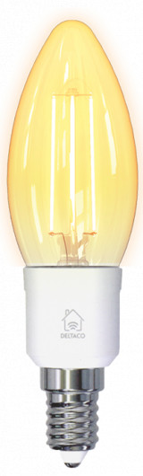 Image of Deltaco SMART HOME SH-LFE14C35 WiFi, E14, 4.5W, 1800-6500K, volfrám gyertya Izzó