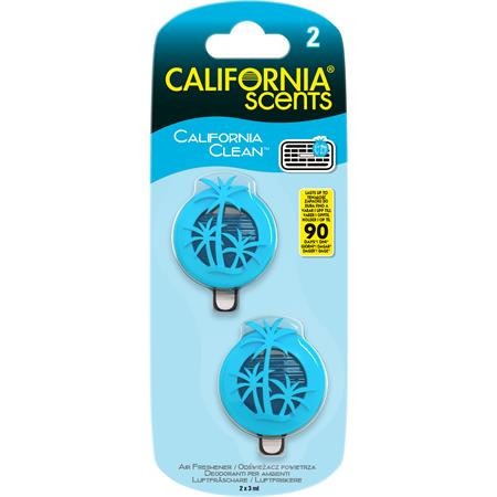 Image of Autóillatosító, mini diffúzer, 2*3 ml, CALIFORNIA SCENTS "California Clean"
