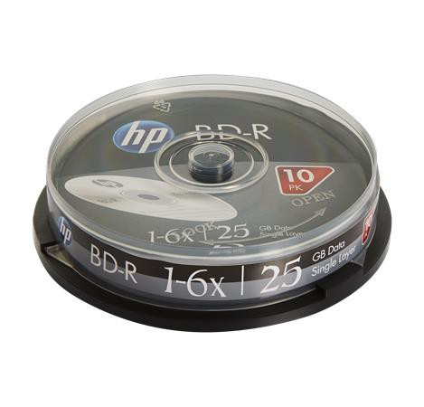 Image of BD-R BluRay lemez, 25GB, 6x, 10 db, hengeren, HP
