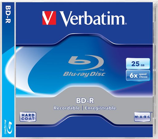 Image of BD-R BluRay lemez, 25GB, 6x, 1 db, normál tok, VERBATIM