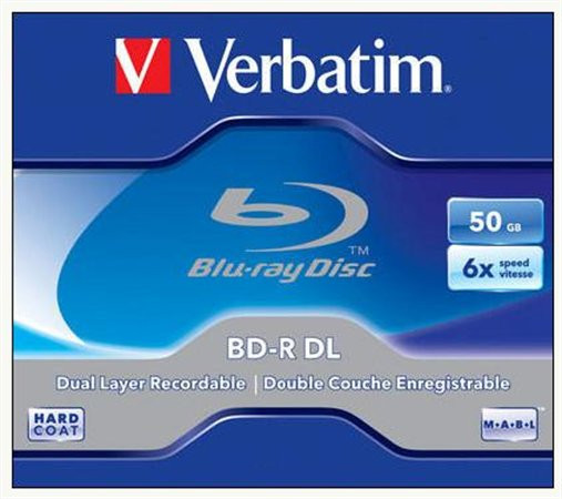 Image of BD-R BluRay lemez, kétrétegű, 50GB, 6x, 1 db, normál tok, VERBATIM