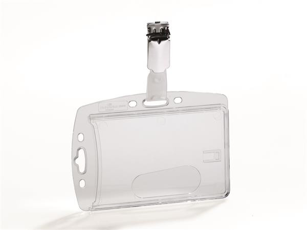 Image of Azonosítókártya-tartó, akril, zárt, csíptetővel, DURABLE