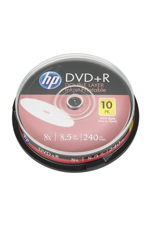 Image of DVD+R lemez, nyomtatható, kétrétegű, 8,5GB, 8x, 10 db, hengeren, HP