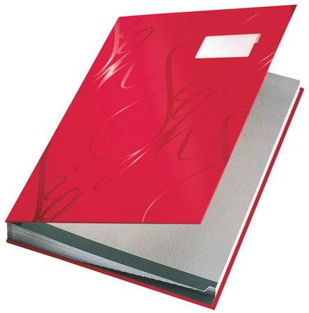 Image of Aláírókönyv, A4, 18 részes, karton, LEITZ "Design", piros