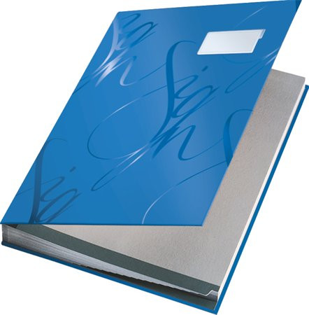 Image of Aláírókönyv, A4, 18 részes, karton, LEITZ "Design", kék