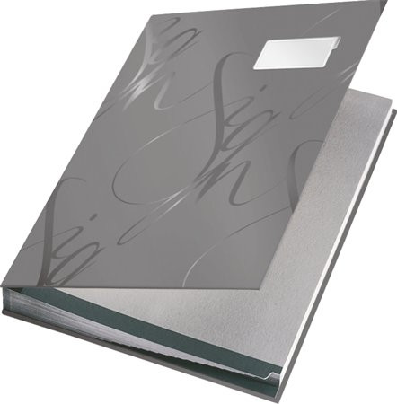 Image of Aláírókönyv, A4, 18 részes, karton, LEITZ "Design", szürke