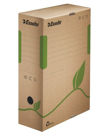 Image of Archiválódoboz, A4, 100 mm, újrahasznosított karton, ESSELTE "Eco", barna