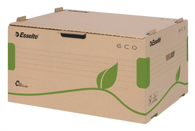 Image of Archiválókonténer, újrahasznosított karton, előre nyíló, ESSELTE "Eco", barna